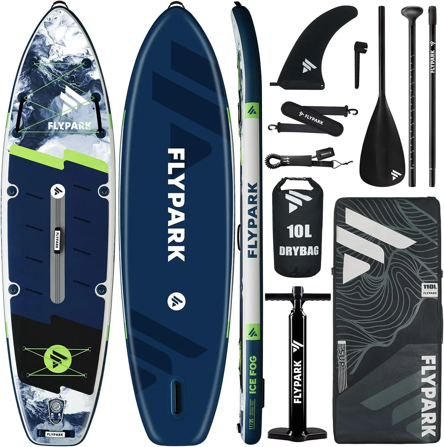 10'8/11'x35'' Fishing&Family Stable Inflatable Paddle Boards, Extra Wide SUP Paddleboard Inflatable, 430lb/3 People, Stand Up