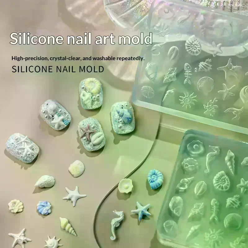 Cute Ocean Organism Starfish Butterfly 3D Nail Art Mold Nail Decorations Nail Stamp Manicure Mold DIY Manicure Tool Silicone