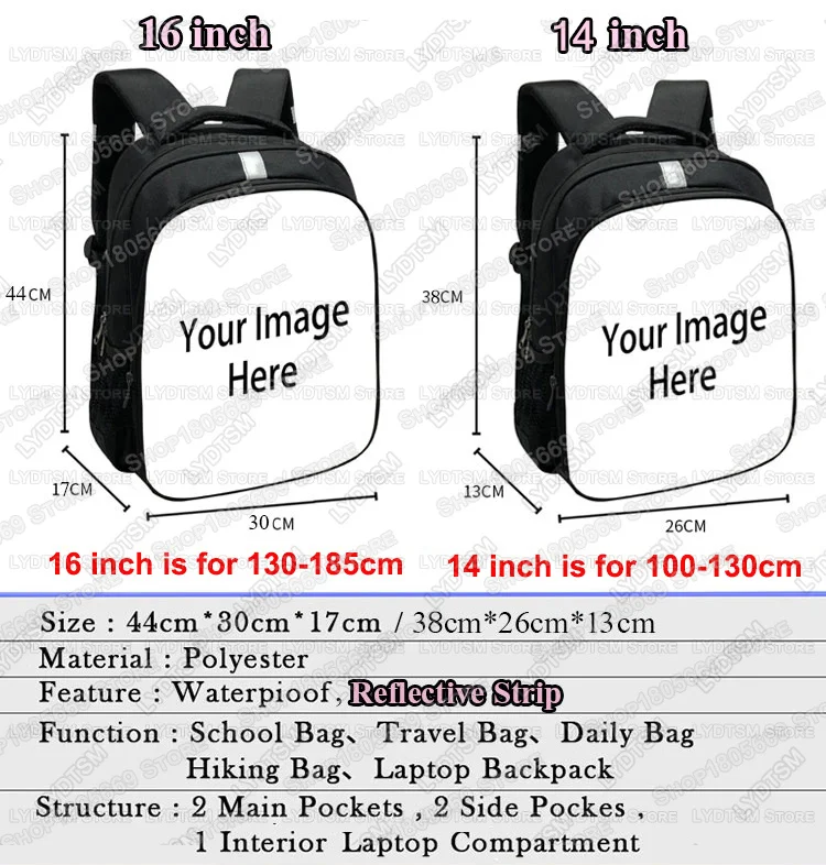 14/16 Inch Japanese Samurai Cat Print Backpack Cool Bushido Warrior Kitten Children School Bags Teenager Daypack Bookbag Gift