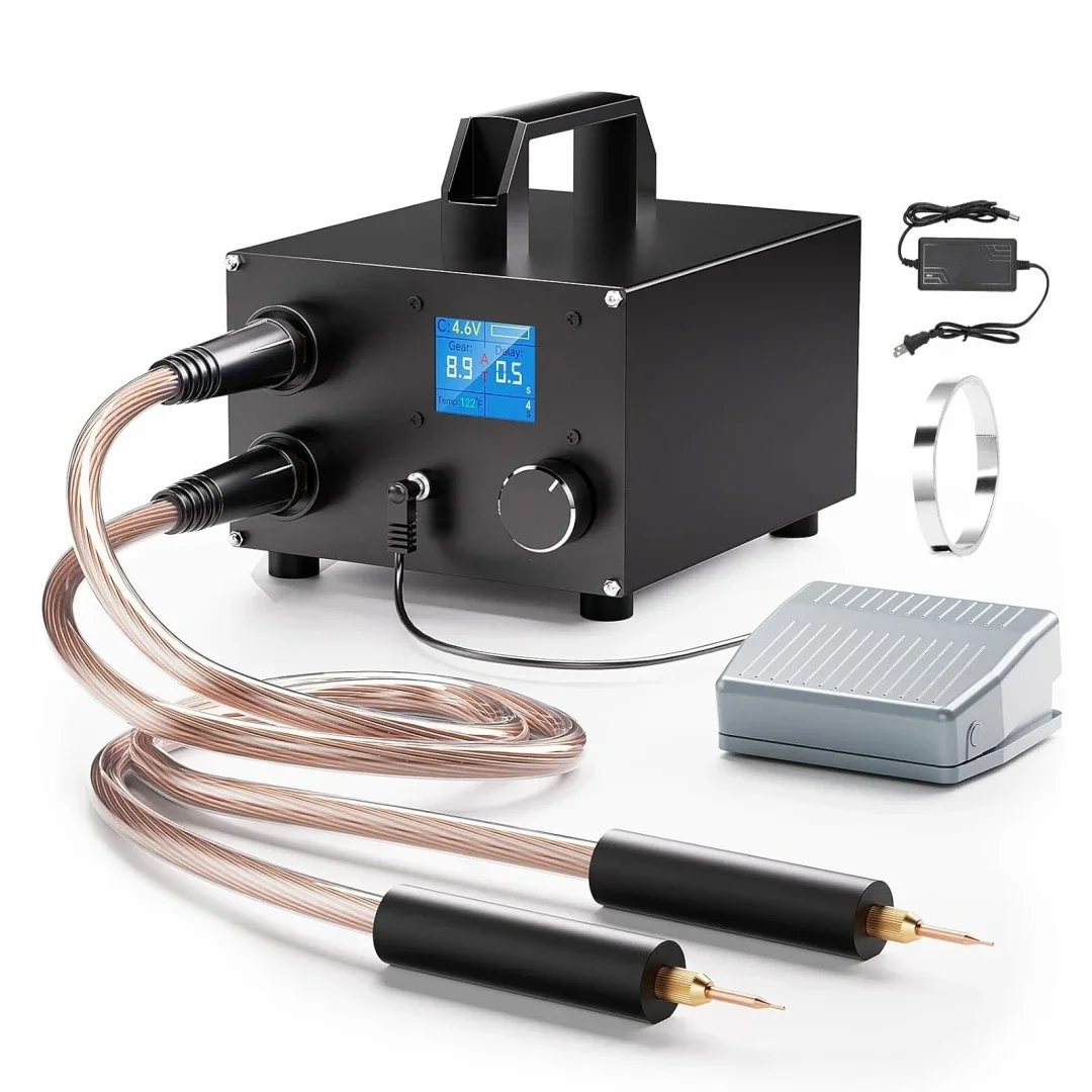 Hot Sale Portable 3000F Capacitor Spot Welder 250 Gears Adjustable Dual Farad Spot Welding Machine with 1.8'' LCD Display