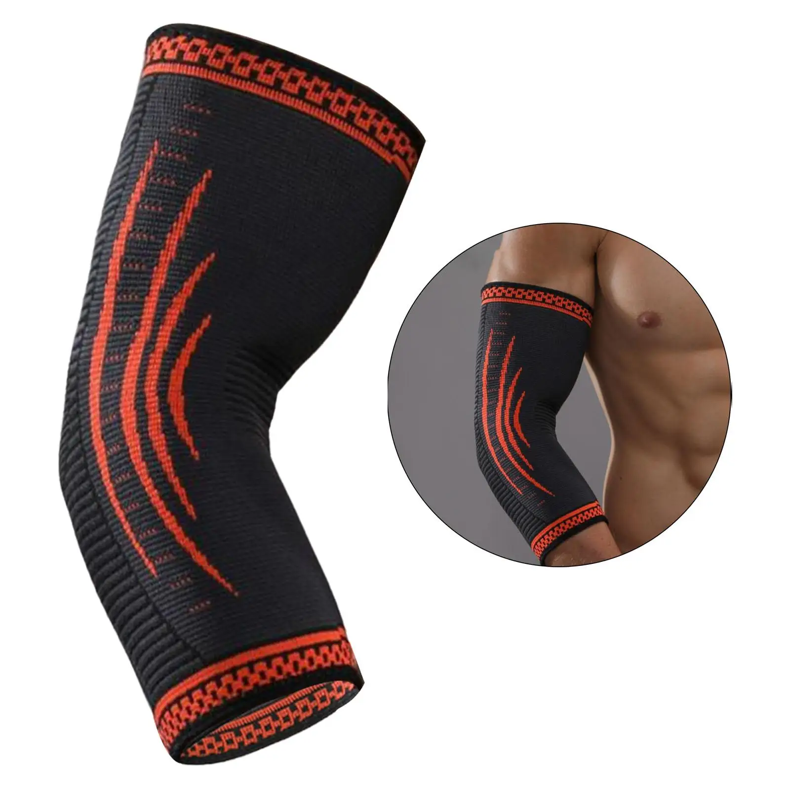 2-4pack Elbow Brace Arm Support Wrap Workout Compression Sleeve Orange L XL 24