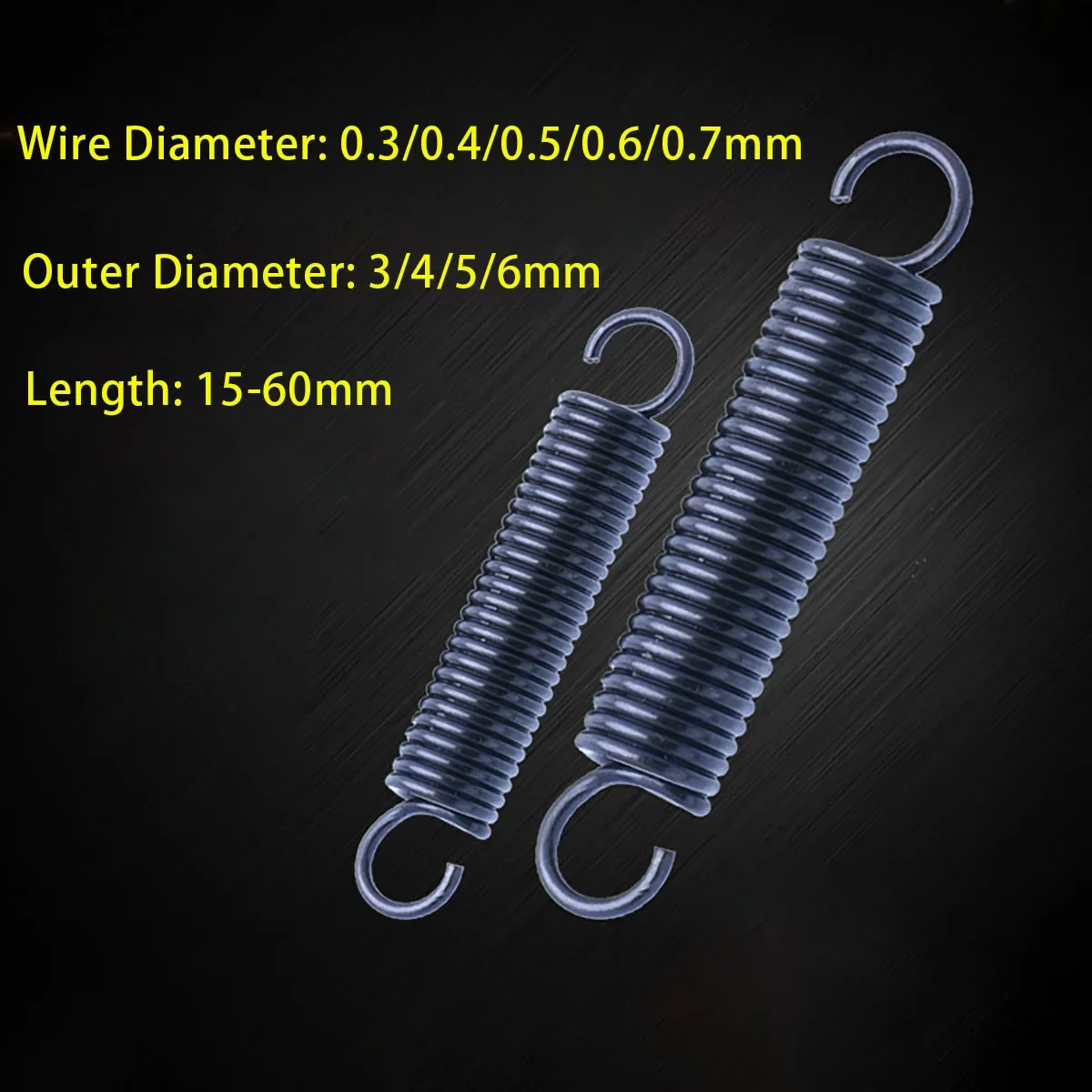 

Small tension spring with hook Steel tension spring Single hook open hook spring oven spring with wire diameter of 0.3-2.0mm