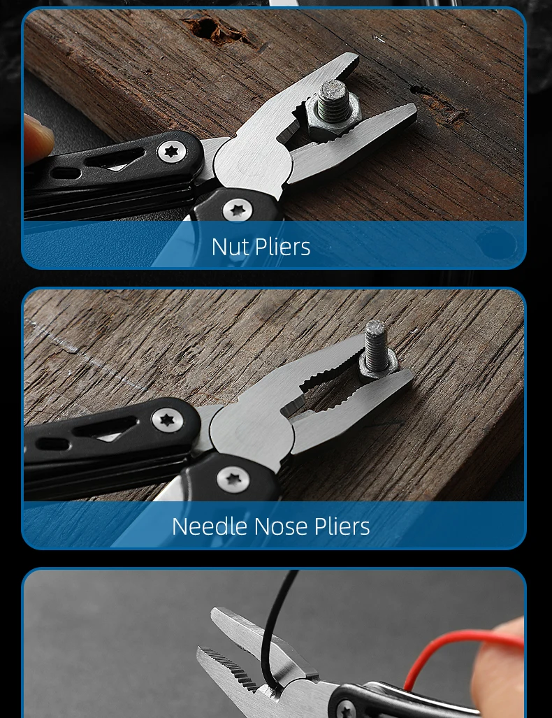 LETGOS Micro Multitool 8-in-1 Mini Tragbare Zange, Taschen-EDC-Zange Messer Schraubendreher-Set Outdoor Tragbares Taschenwerkzeug – Detail 6