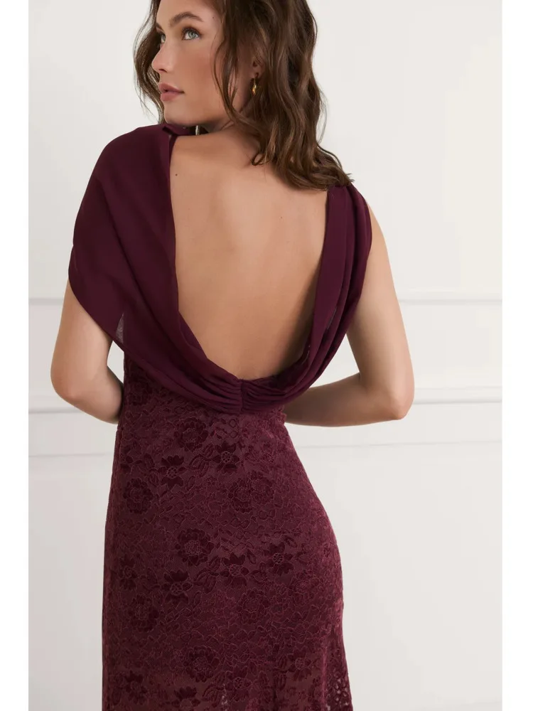 Arctic Cat Mouwloos Kant Chiffon Patchwork Bodycon Party Club Avondjurk Vrouwen Sexy Backless Slanke Maxi Jurken Herfst Nieuwe 2025