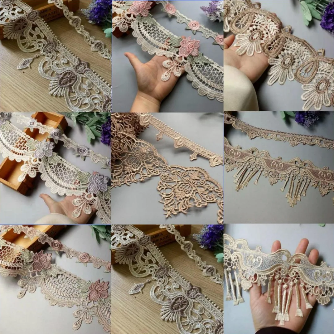 

1 yards Flower Lace Ribbon Trim for Sofa Cover Curtain Trimmings Embroidery Applique Home Textiles Edge Costumes Accessories New