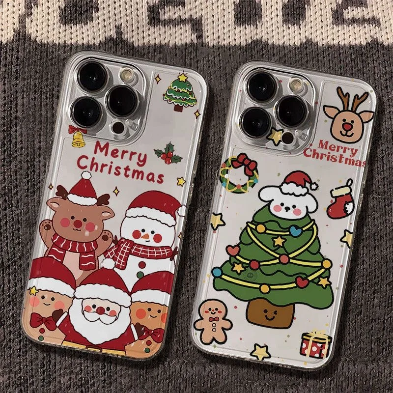 Frohe Weihnachten Familie Handyhülle für Samsung S25 S24 S23 S22 S21 S20 FE Note20 Note10 Plus Ultra Lite 5G Klare weiche TPU-Abdeckung