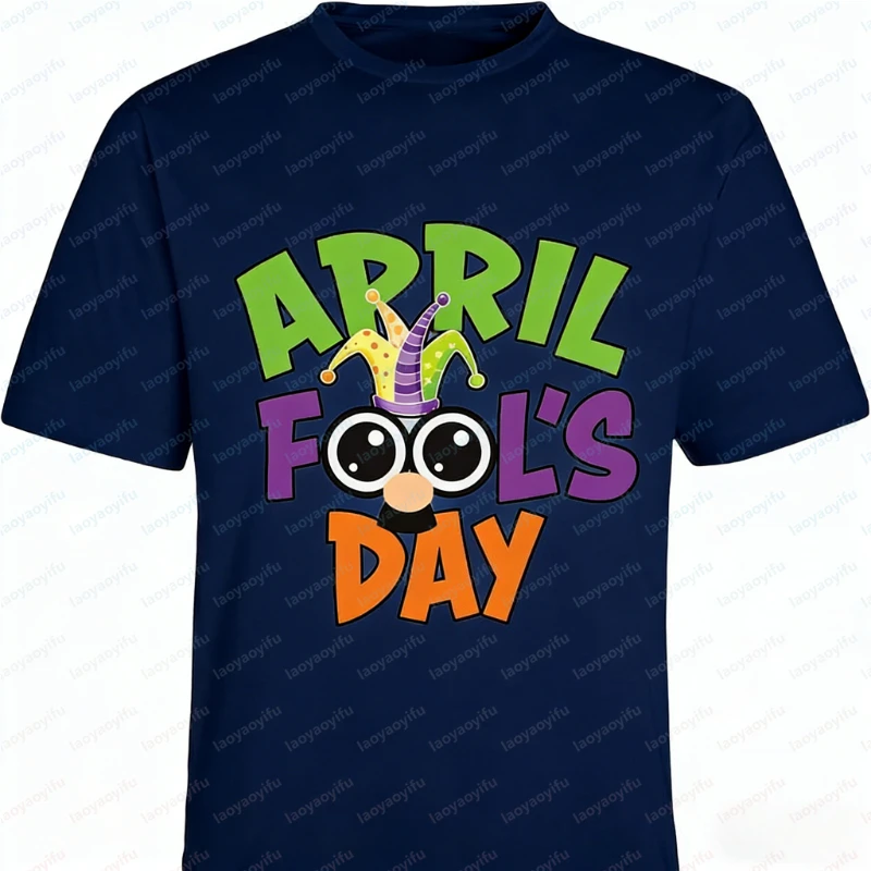 Inktastic April Fools Day with Funny Face Replacing O Adult Performance T-Shirt Oversized Tshirt Harajuku Women Clothing Y2k Top