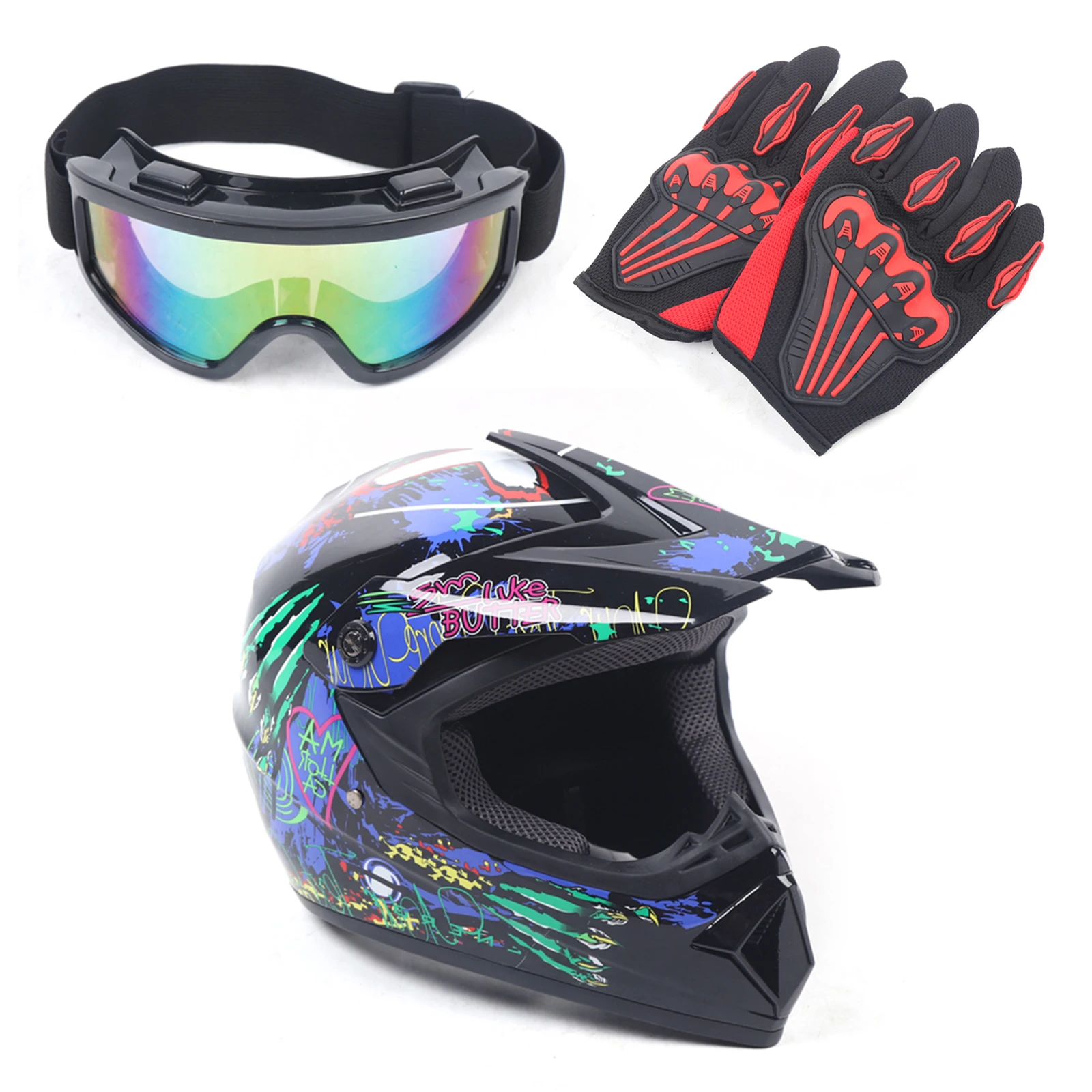 

Breathable Helmet Set Detachable M-Size For Youth Kids Racing Motorcycle