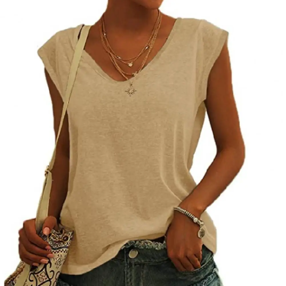 

2026 V Neck Women Tank Top Casual Tank Ladies Summer Loose Beach Vest Ladies Tops Sexy Pullover Summer Blouse Women T-shirt 80%