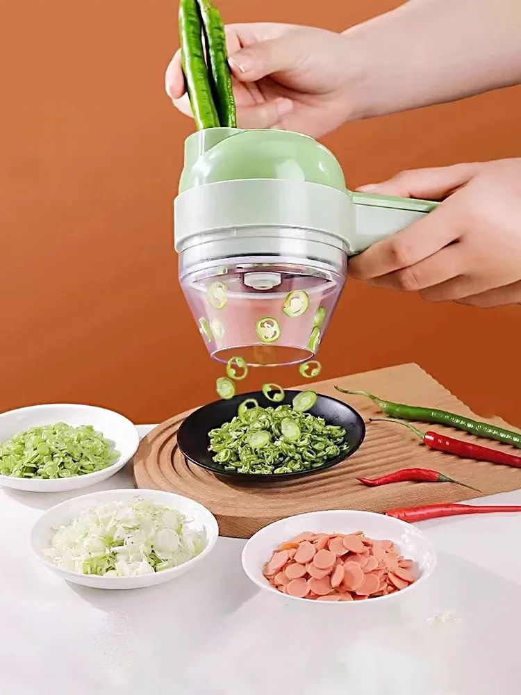 

Wireless Multi-Functional Portable Vegetable Slicer Four-In-One Garlic Slicer Kitchen Tools Household Kitchen Equipment