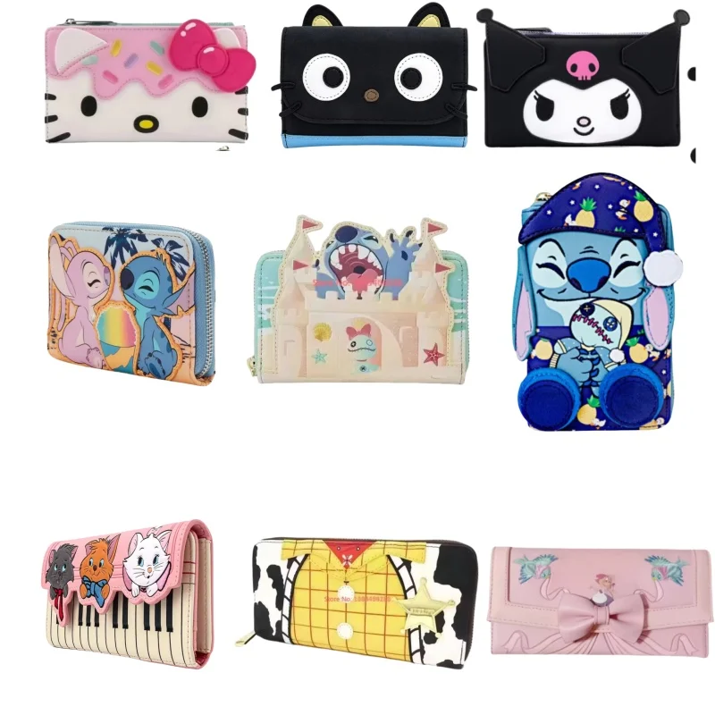 

Hot Sale Hello Kitty Stitch Kuromi Duchess Clutch Purse Women Purse Adult Birthday Gifts Card Bags Double Fold Pink Holiday Gift