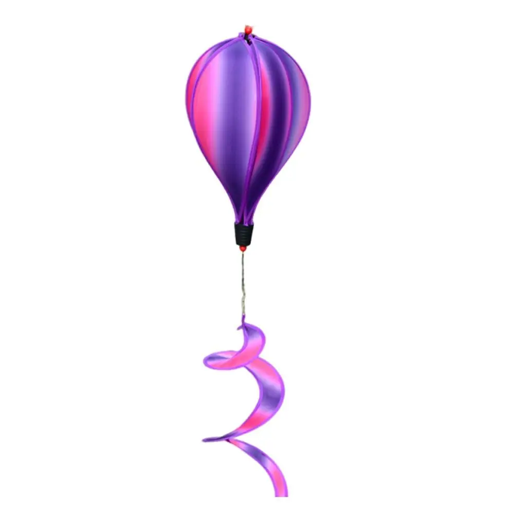 Giant Size Hot Air Balloon Rainbow Colors Color-changing Film Wind Spinner Striped Tie Dye Plastic Material Hanging Wind Twister