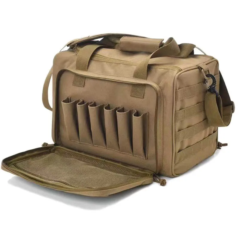 Tactical Handgun Bag Waterproof Molle Shoulder Bag High Capacity Tactical Hunting Training Shooting Range Accessories Bag