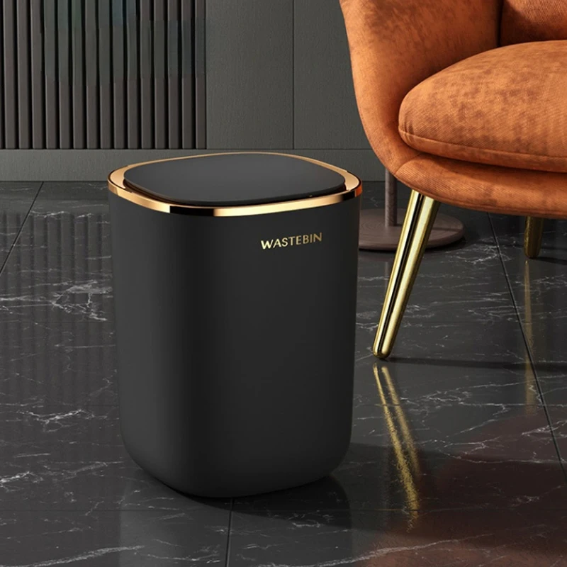 12L Smart Trash Can Kitchen Food Waste Recycle Garbage Bin Black Bathroom Toilet Wastebasket Automatic Sensor Trash Can