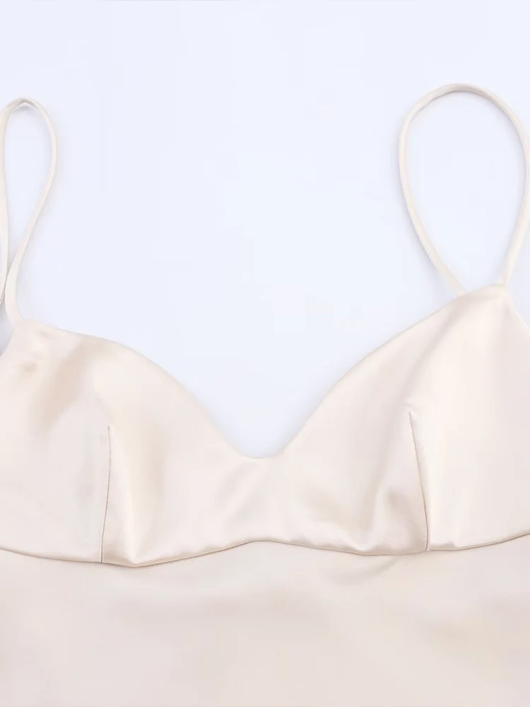 European and American style autumn new fashion trend women's clothing temperament suspenders lace satin texture dress