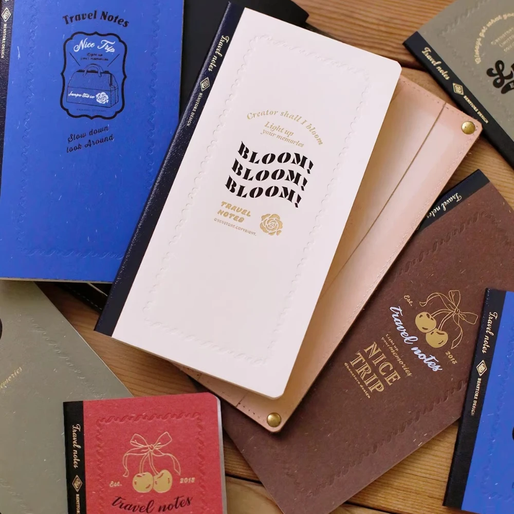 Caderno de Viagem Fromthenon com Refil, Capa Vintage com Relevo em Folha Dourada, Páginas Internas em Grade em Branco para Diário de Viagem Retrô e Planejador