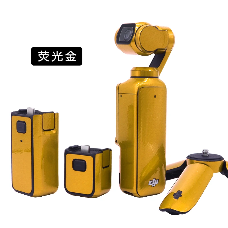 For DJI Osmo Pocket 3 Sports Camera Fluorescent Color Stickers Anti-scratch Protect Film Personality Refit Decals Skin Accessory