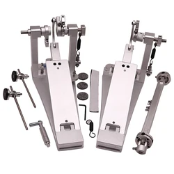 NEW Aluminium Alloy Drum Pedal Double Pedal Silver High Quality