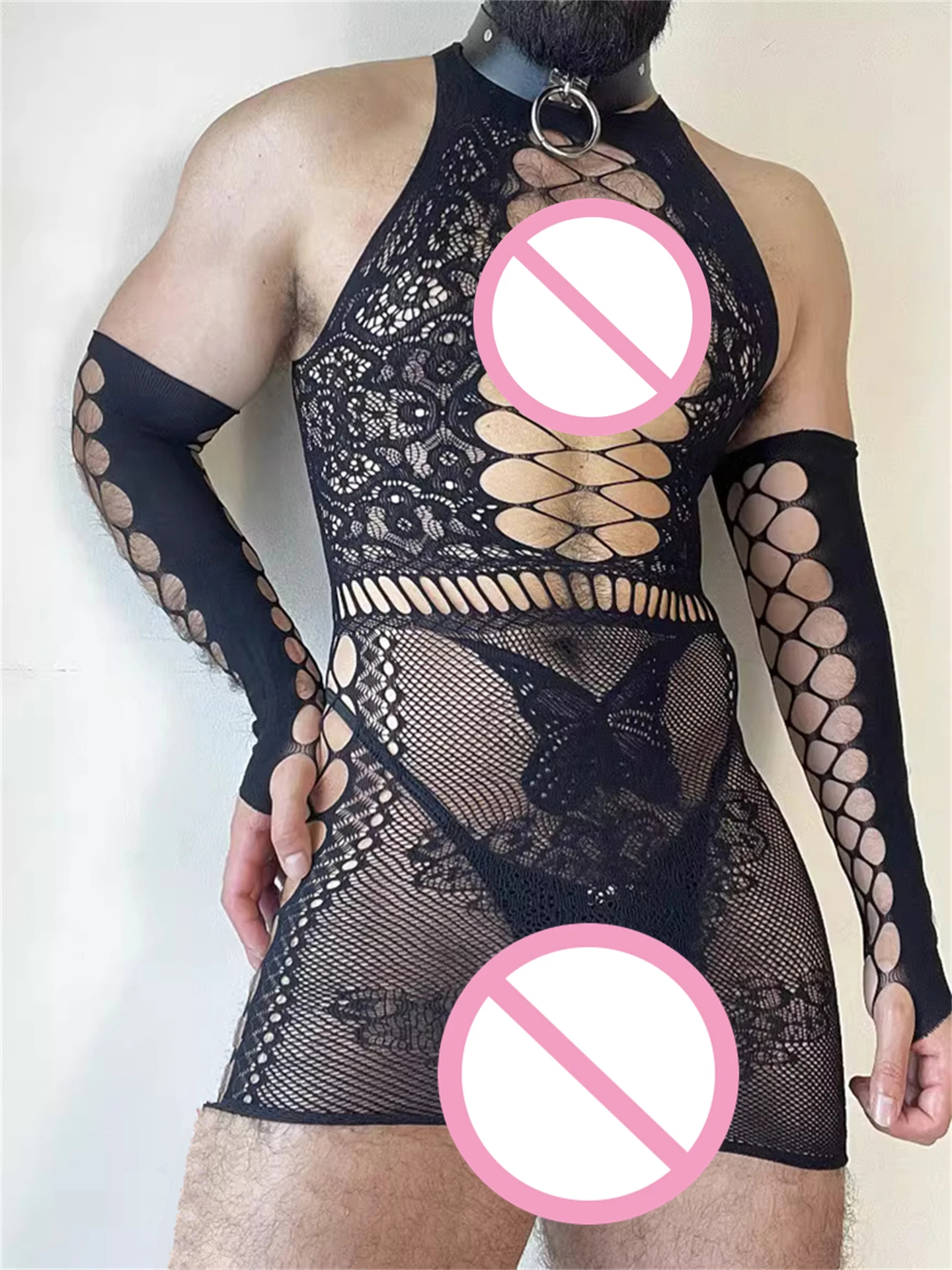 Erkek Sissy See-through Crotchless Elbise Külotlu Çorap Bodystocking Eşcinsel Erkek Iç Çamaşırı Sıcak Egzotik Bodysuit Adam Iç Çamaşırı
