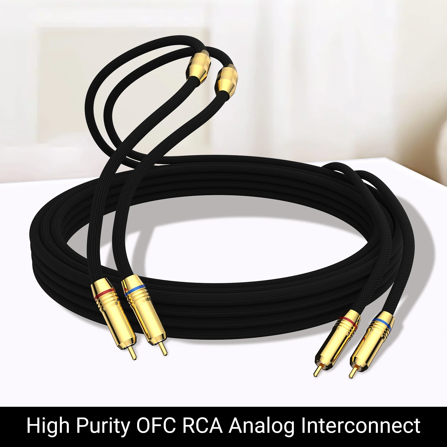 

Audiocrast PR802 High Purity OFC RCA Analog Interconnect High End RCA Cable 2 Rca To 2 Rca Stereo Cables Male To Male Aux Cable