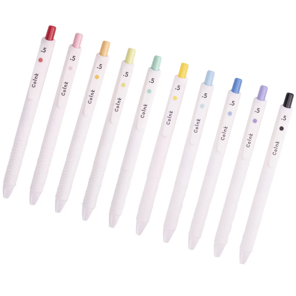 

10 Pcs Press Neutral Pen Set Portable Marking Writing Small Drawing Liquid Delicate Plastic Multi-function