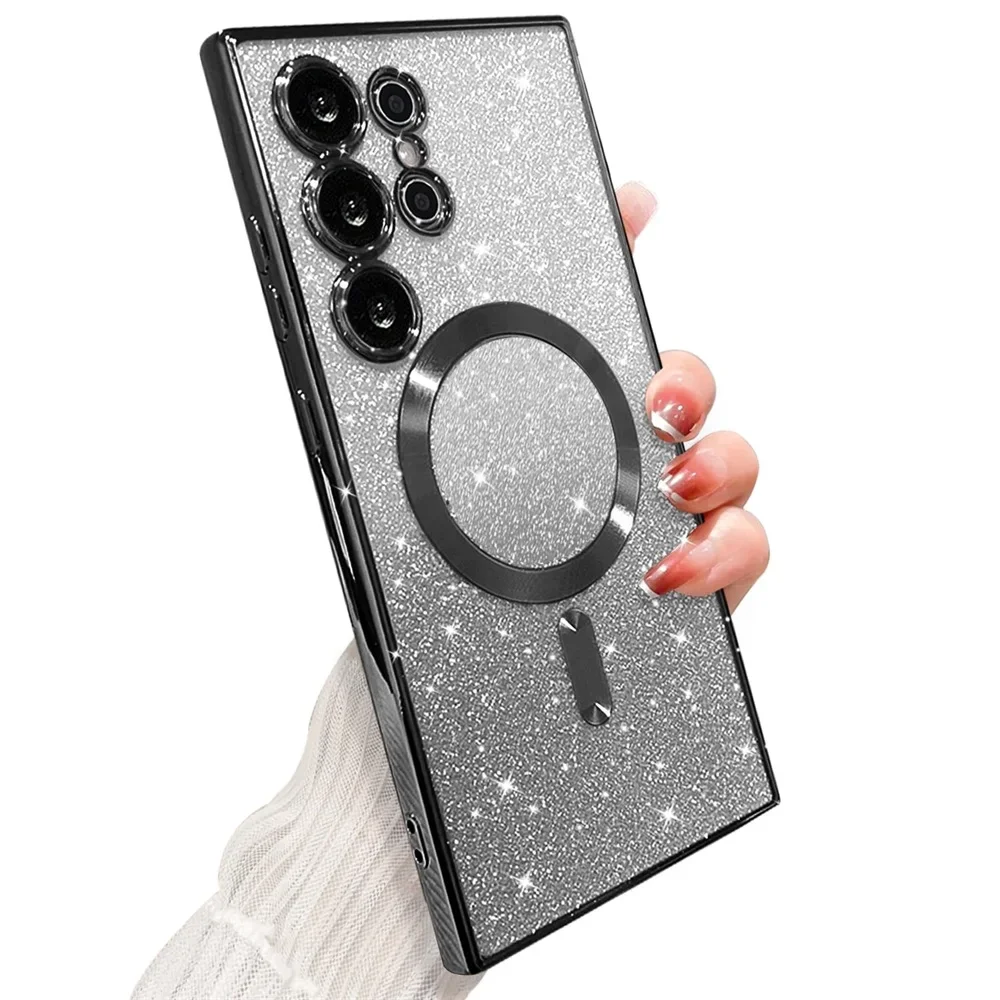 Glitzernde Hülle für Samsung Galaxy S25 S24 S23 Plus S22 S21 S20 FE S24FE S23FE S21FE Glitter S26 Ultra A56 A17 A57 Magnetische Schutzhülle – Detail 6