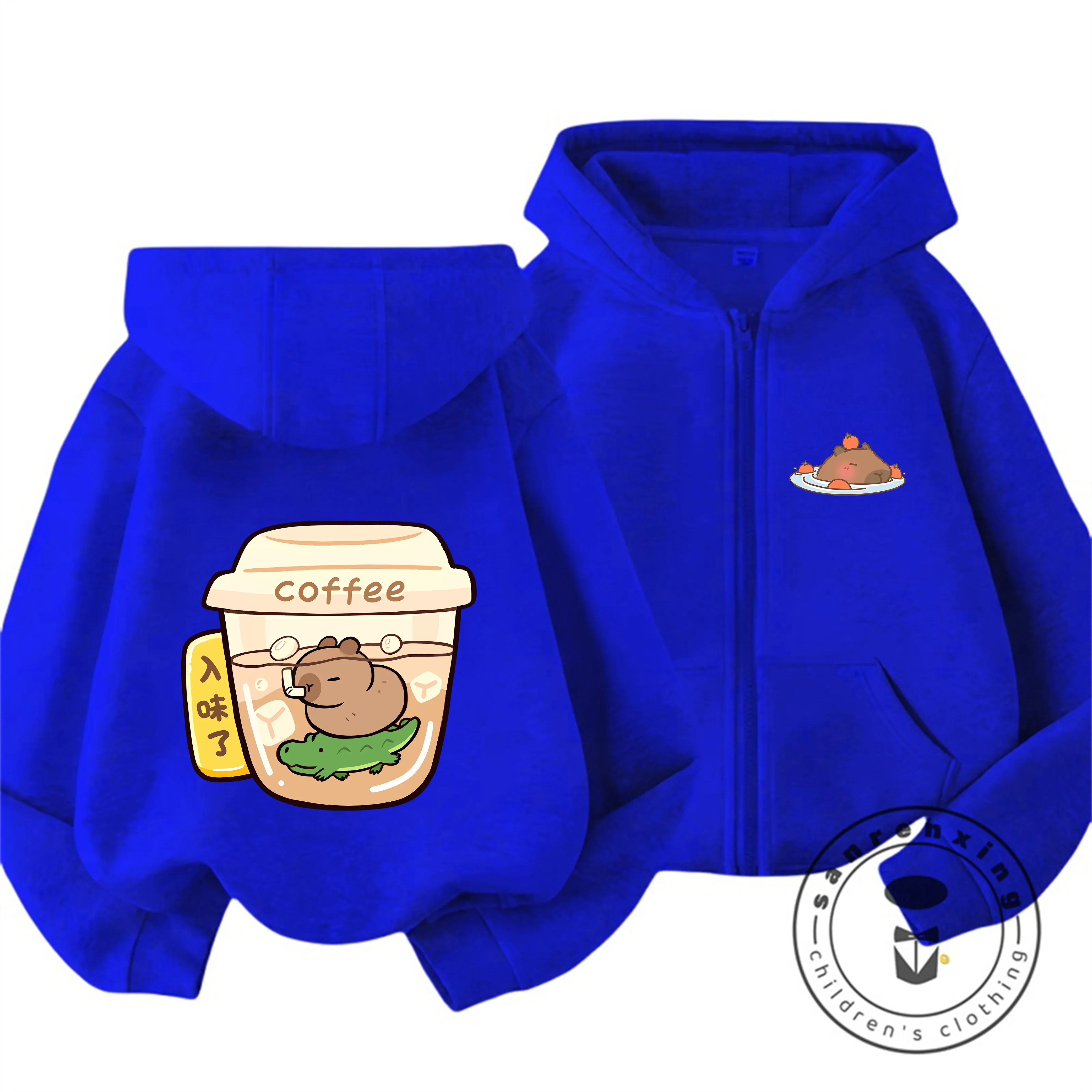 

Winter Hot Capybara Cartoon Zip Hoodie New Style Cute Fashion Tops For Kids 3 14