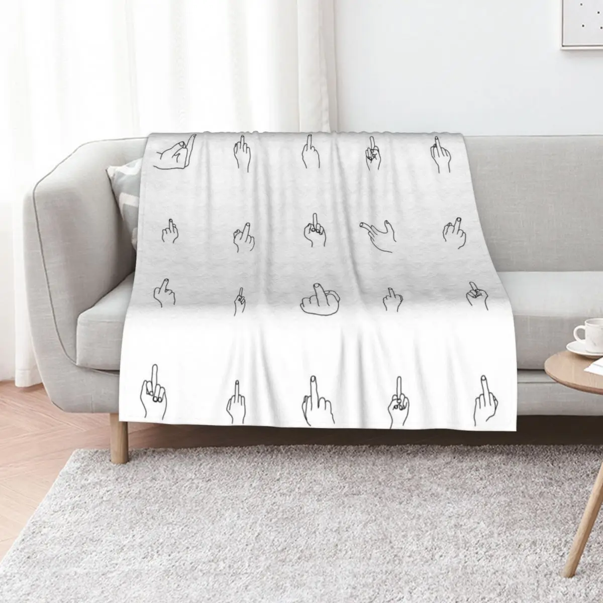 Black Middle Fingers Throw Blanket Thermal sofa bed for babies Decorative Throw Travel Baby Blankets