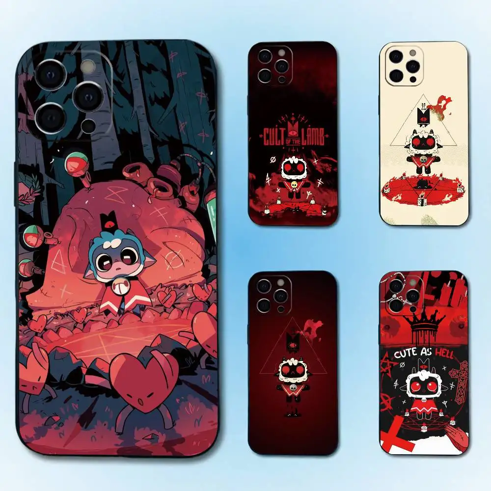 

Games Cult of the Lamb Phone Case For iPhone 17,16,15,14,13,12,11 Plus,Pro Max,XS,Soft Silicone Black Cover