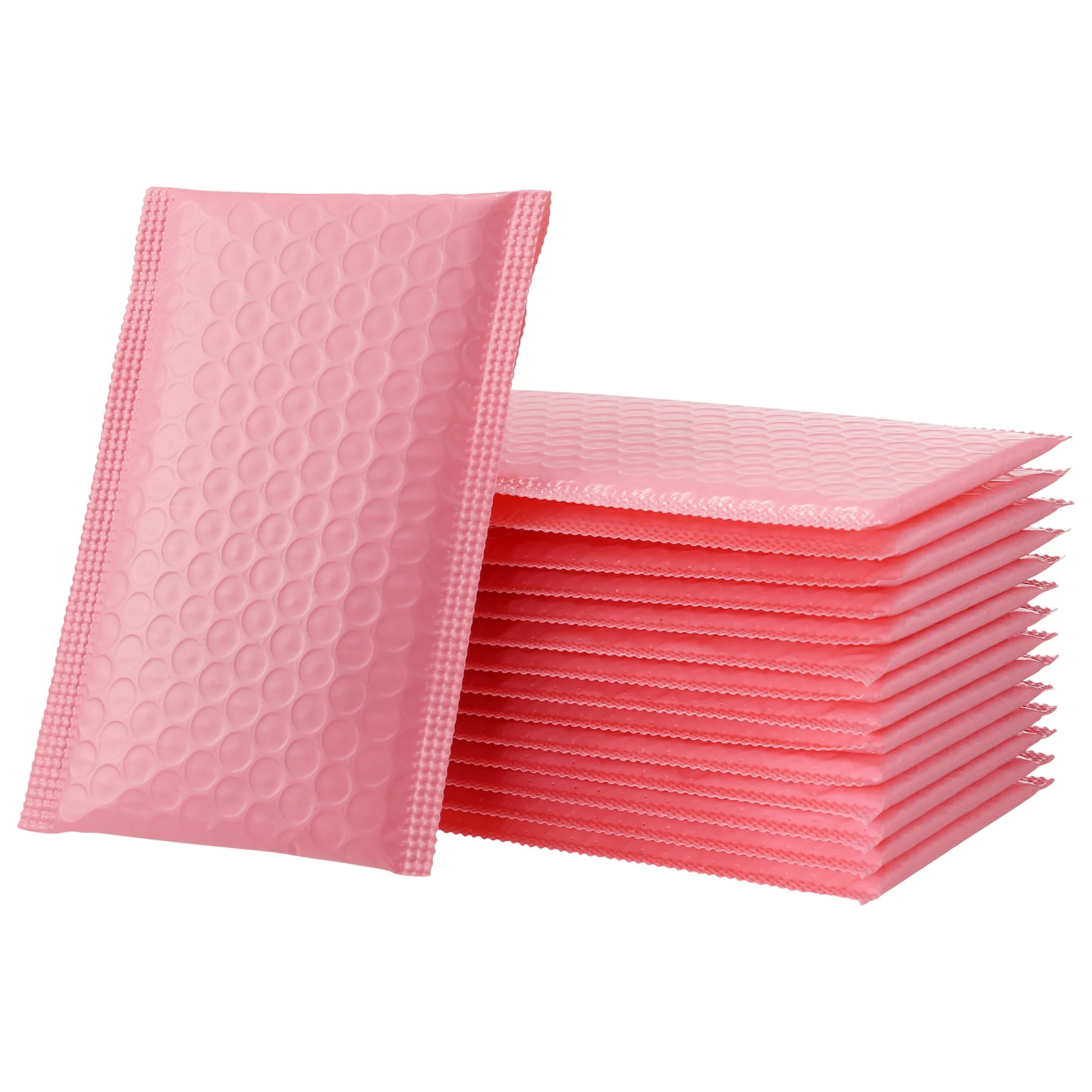 

NUOBESTY 50pcs Shockproof Waterproof Packing Envelope Padded Bubble Envelopes Wrapper Bag Mailers (Pink, 15x11cm)