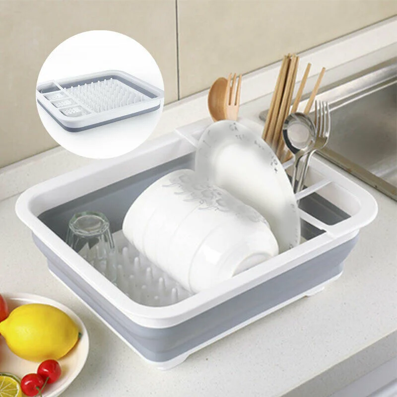 Telescopic Basin Dish Holder Rack Storage Organizer Drainer Space Saving Plastic