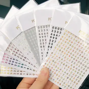 Pegatinas de decoración de uñas con números pequeños para mujer, niño y niña, pegatinas adhesivas para álbum de recortes, calcomanías para uñas para teléfono
