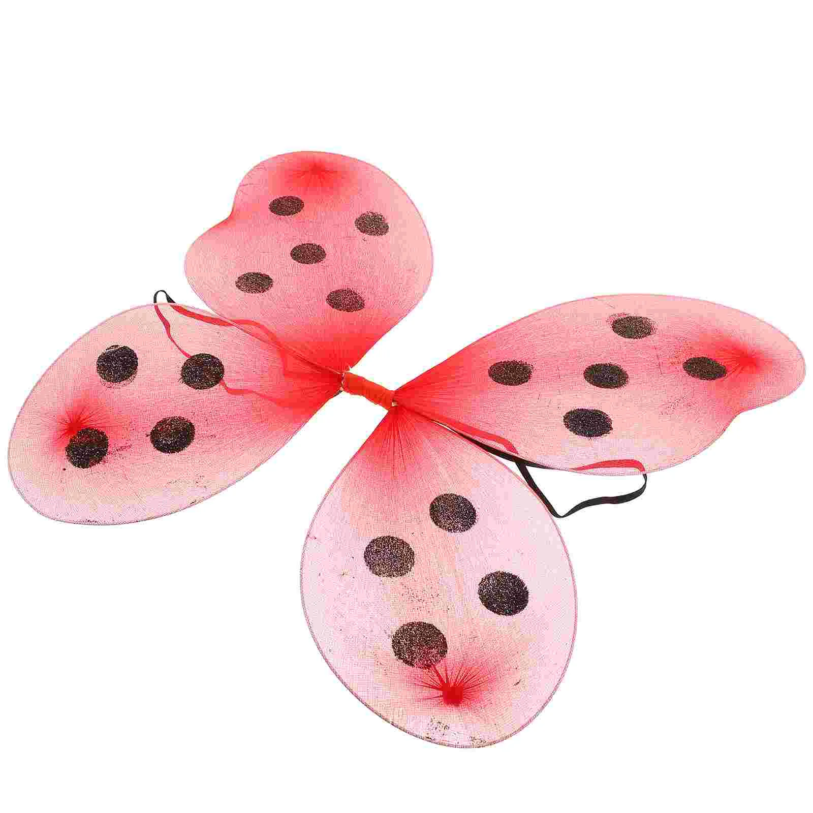 레드 블랙 골드 무당 벌레 날개 의상 소품 어린이를위한 코스프레 윙 장난감 파티 호의 참신 특별 사용 의상