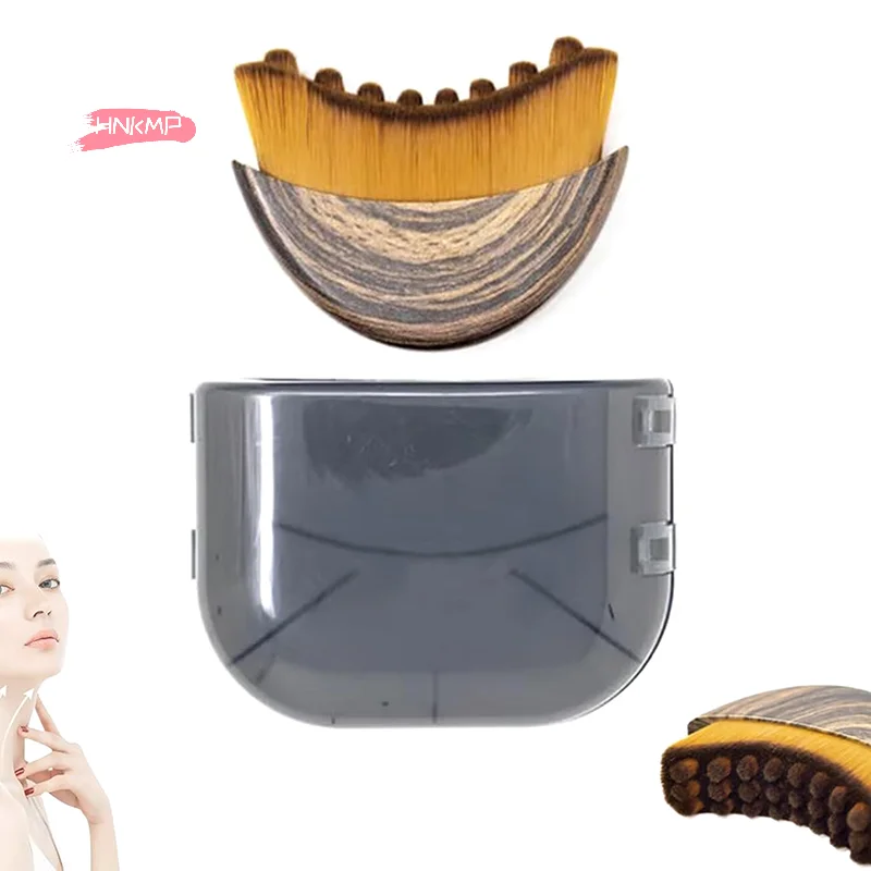 Escova facial de contorno linfático com caixa, ferramenta de escovação seca para drenagem linfática facial, massageador, escultura de queixo, cuidados de contorno