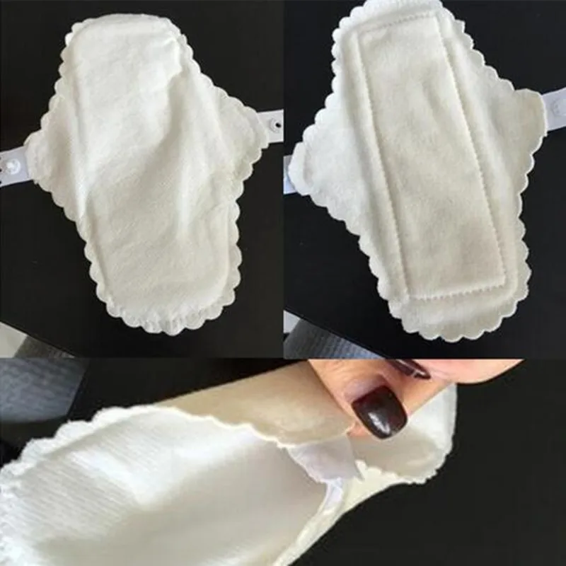 Almohadillas de algodón suaves y finas para la menstruación, paños higiénicos reutilizables, lavables e impermeables, 3 piezas