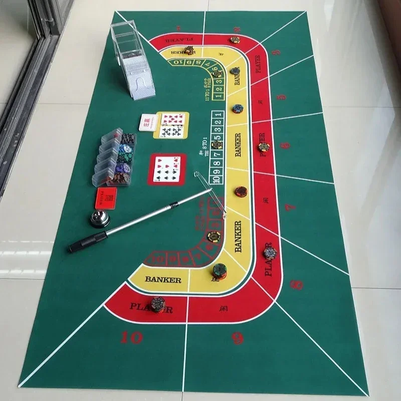 Tappetino da tavolo da gioco Poker Baccarat 180x90 cm Tovaglia da gioco non tessuta con stampa fine Accessori per l'intrattenimento per feste