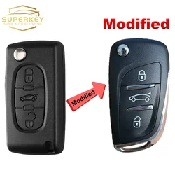 SUPERKEY Modified Remote Car Key Shell Flip  Case For Citroen C2 C3 C4 C5 Berlingo For Peugeot 207 307 308 407 607 HU83 VA2