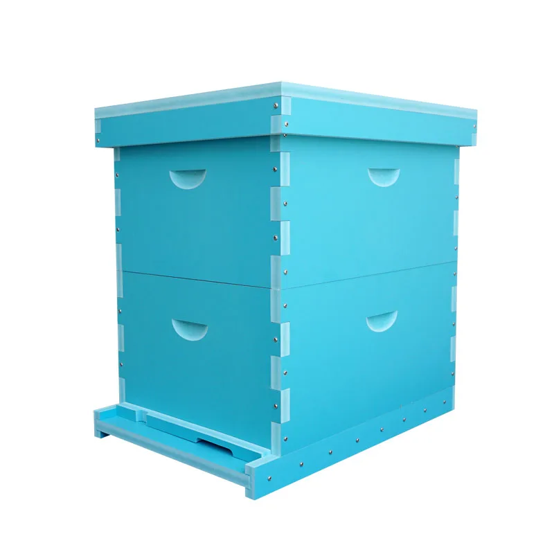 Colorful Beehive Standard Langstroth 2-layer Hive Durable Material PVC Beekeeping Beehive Beekeeper Essential Equipment Blue/Green Are Available