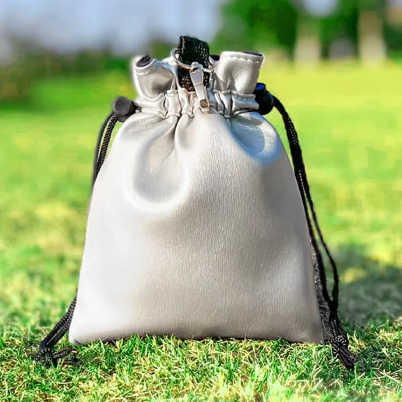 1pc Shark Style Golf Bag with Drawstring Closure, Portable Durable Faux PU Golf Ball & Tee Pouch with Drawstring - Premium