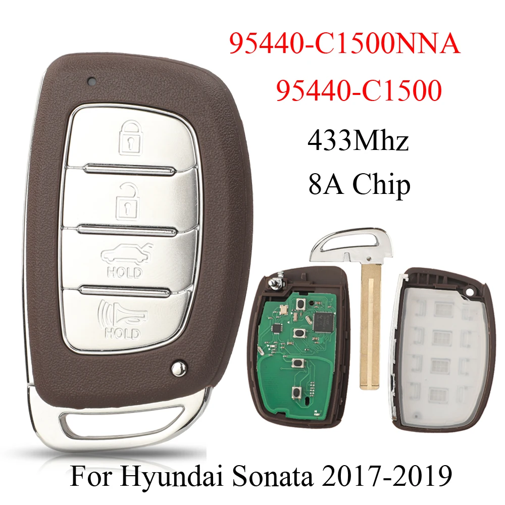 Jingyuqin-mando a distancia inteligente para coche, 433MHz 4BTN mando a distancia, Chip 8A, 95440-C1500 /C1500NNA /C2500 CQOFD00120, para Hyundai Sonata 2017, 2018, 2019