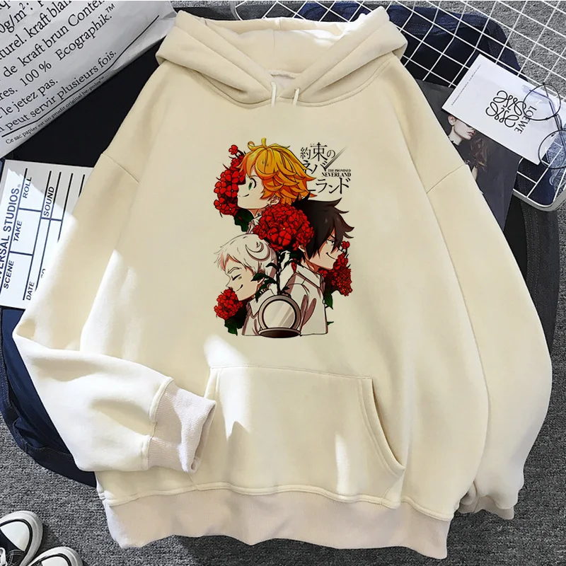 the Promise Neverland hoodies women 2023 Fleece Kawaii funny Hooded Shirt tracksuit women aesthetic sweatshirts