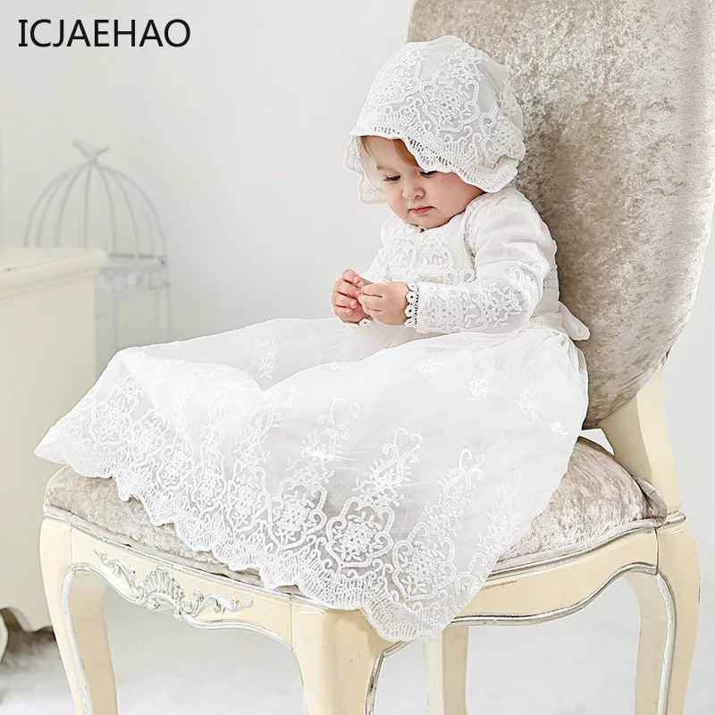 ICJAEHAO Baby Girls Dress Long Sleeve Kids First Birthday Ball Gown Infant Dresses for girl Princess Clothes Newborns Kids