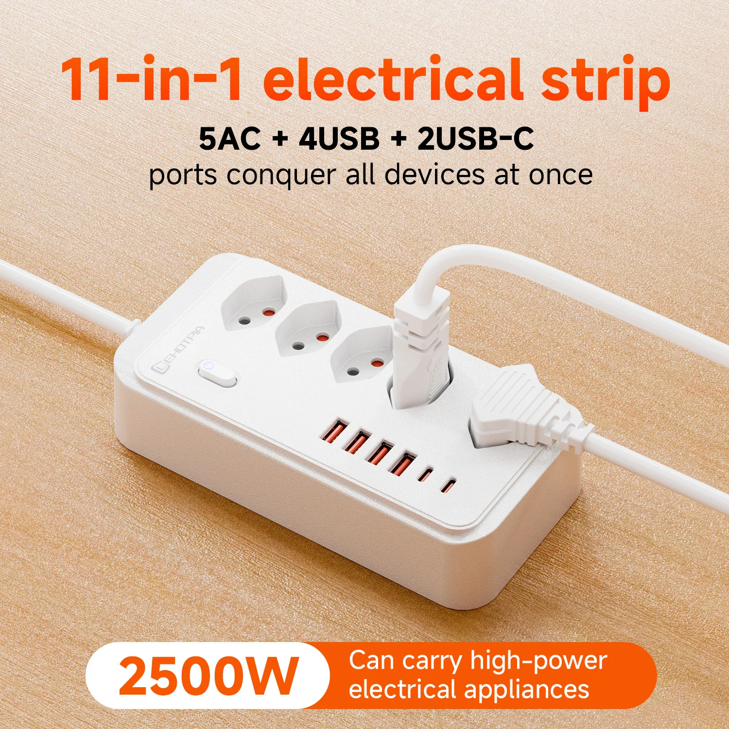 Switzerland AC Plug Wall Mounted Socket 1.8M Extension Cord Power Strip Outlet Network Adapter With USB C Port Phone Chargeing