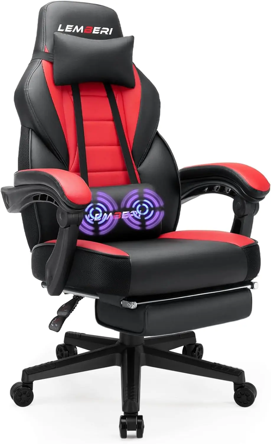 

LEMBERI Video Game Chairs with footrest, Big and Tall Gamer Chair for Adults, 400lb Capacity, Racing Style Computer Chair