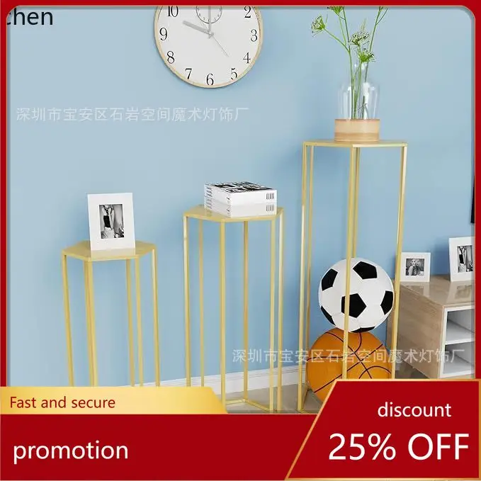 

Hxl hexagonal iron art painted flower stand wedding road guide scene flower stand