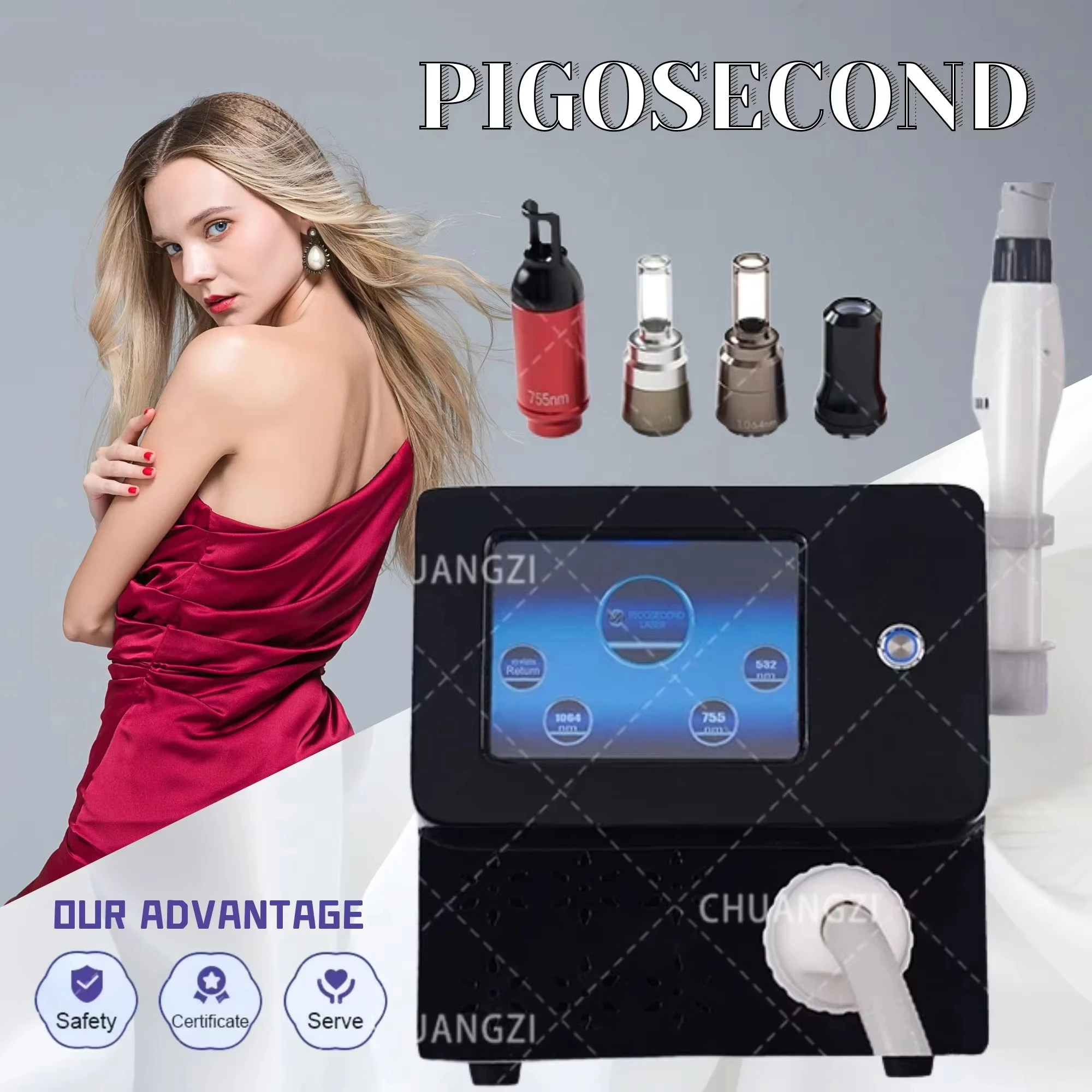 Portable Picosecond Laser Tattoo Removal Machine 1064nm 532nm 1320nm Pigment Remove Skin Rejuvenation Pico Laser Machine