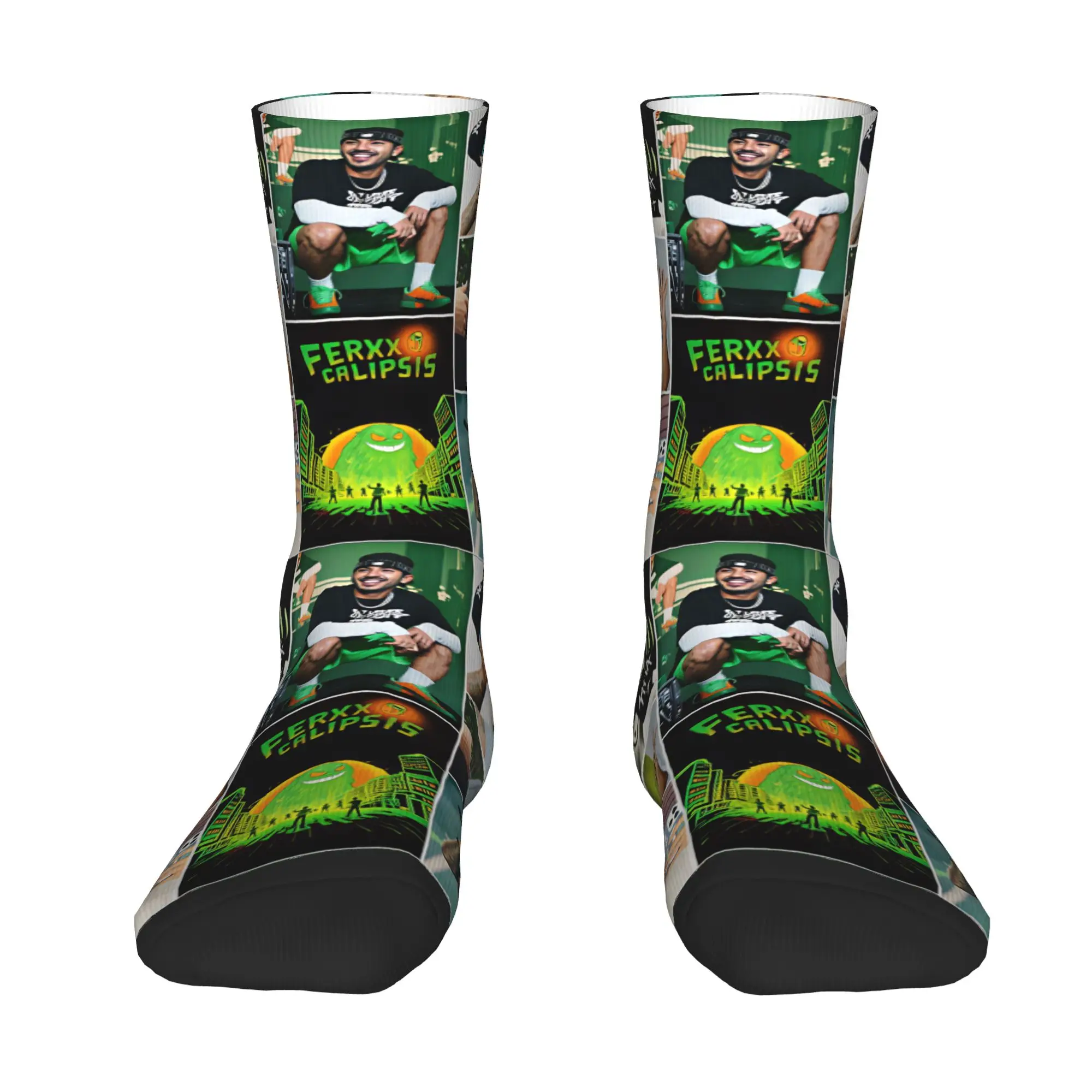 Funny Printing Rapper Rap Music Singer Colombian F-Feids f-Ferxxos Socks for Women Men Stretch Summer Autumn Winter  Crew Socks