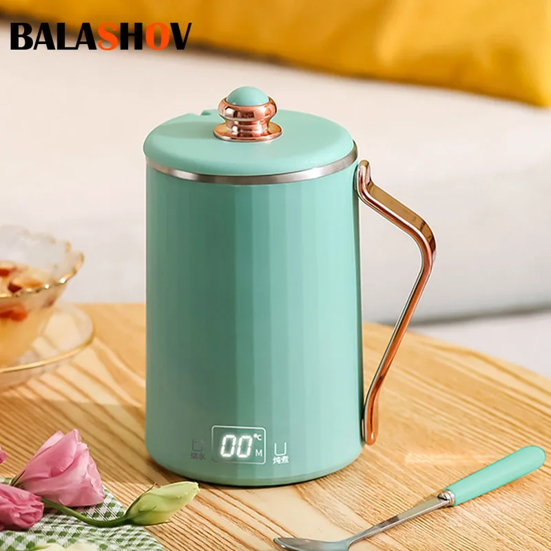 Electric Kettle Portable 450ML Personal Small Slow Cup with Temperature Control for Outdoor Traveling Heat Preservation Kettle