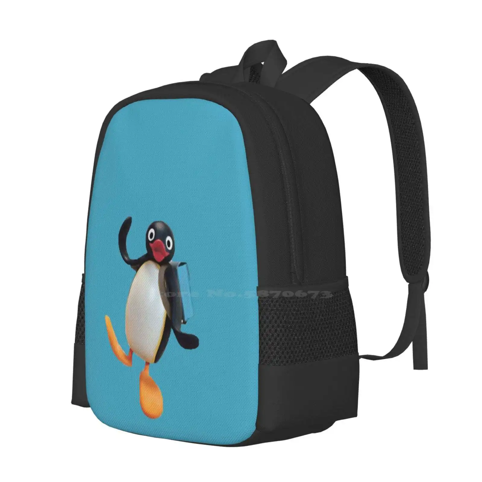 Angry Pingu School Bag Cute Funny Tshirt Hot Sale Schoolbag Backpack Fashion Bags Angry Pingu School Cute Funny Send Pingu In