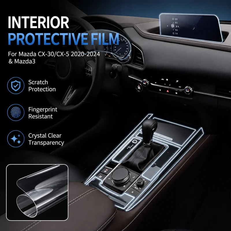 For Mazda CX-30/CX-5 2020-2024 Interior Protective Film, For Mazda3 Screen Center Console Film Cover